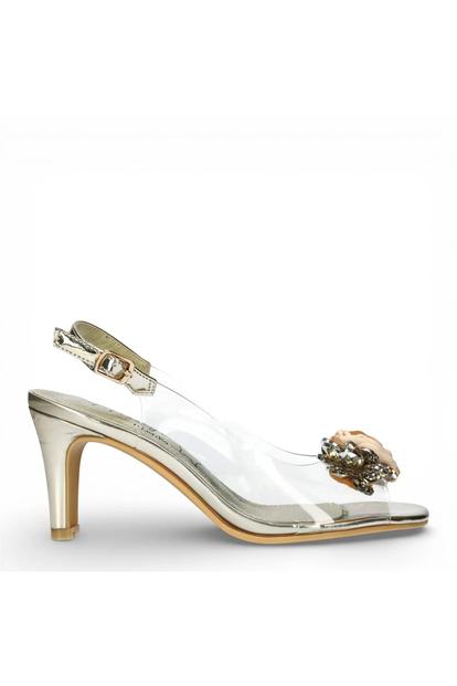 Metallic Women’S Crystal Heel Sandals - Mira 01