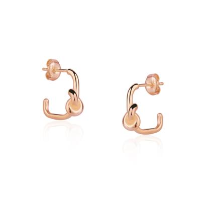 Metallic Semi Hoop Knot Sterling Silver Earring