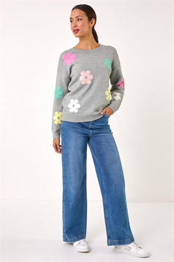 Floral Print Jacquard Knit Jumper 16166036