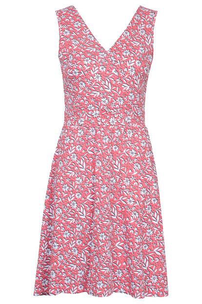 Red Newquay Blossom Sleeveless Midi Dress