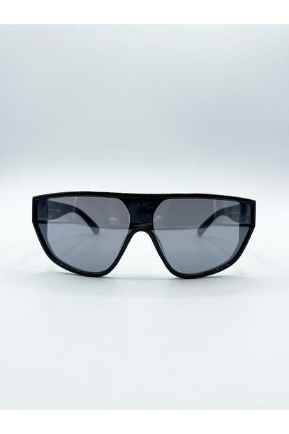 Black Smoke Shield Sunglasses In Black
