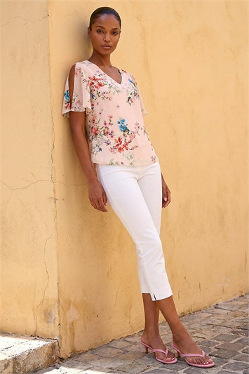 Floral Angel Sleeve Top 20214146
