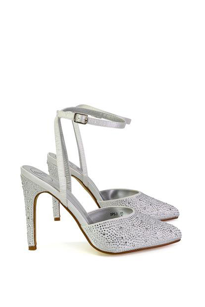 'Indyah' Diamante 2 Part Shoes Ankle Strap Stiletto High M000023493