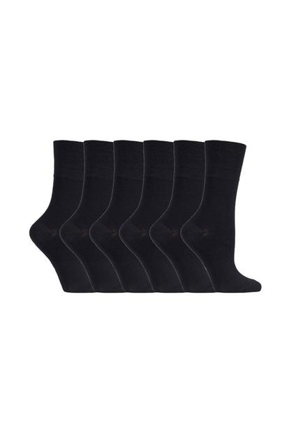 Pink 6 Pack Non Elastic Loose Top Bamboo Socks