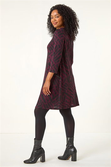 Petite Zip Detail Abstract Dress 14610176