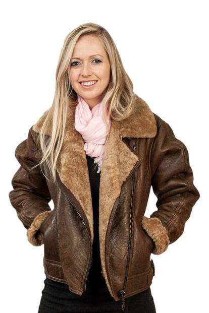 Black B3 Sheepskin Leather Flying Jacket
