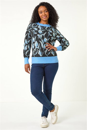 Petite Floral Jacquard Knit Jumper 16161909