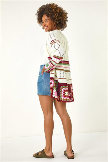 Edge Crochet Detail Knit Cardigan 16215438