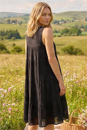 Cotton Trim Detail Smock Dress 14833808