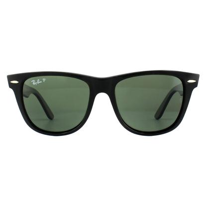 Black Rectangle Black Green Polarized Wayfarer 2140 Sunglasses