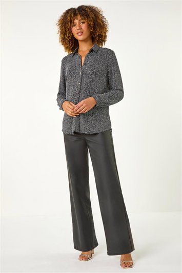 Dotted Glitter Buttoned Blouse 10136385