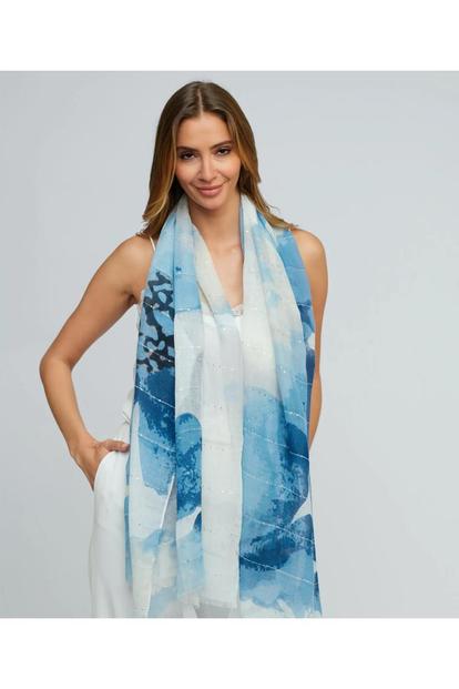 Blue Mia - Lightweight Scarf With Shimmer Detail