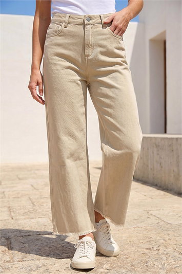 Petite Cotton Frayed Hem Trouser 18101388