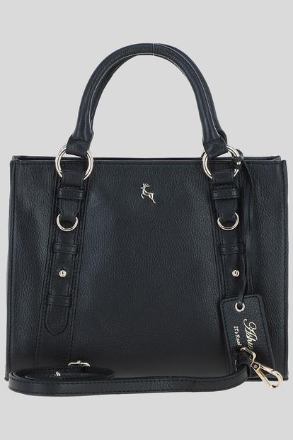 Black 'Virella' Real Leather Handbag
