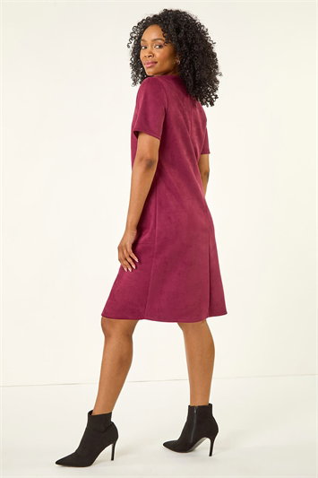 Petite Faux Suede Stretch Shift Dress 14733195