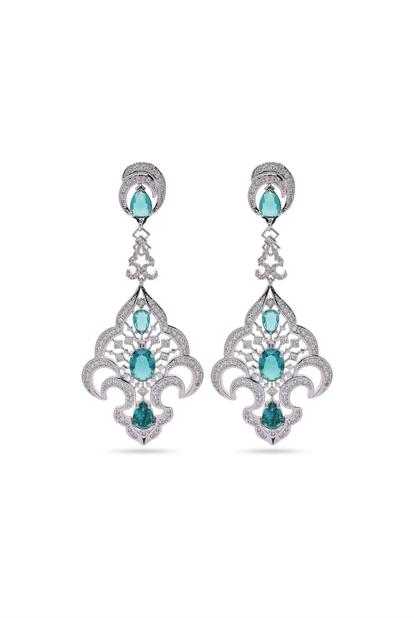 Green Contemporary Designer Green Drop Earrings