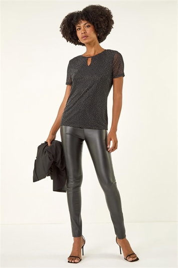 Embellished Keyhole Stretch Top 19477208