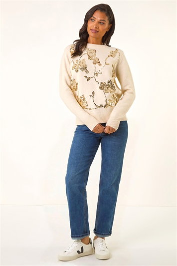 Sequin Floral Knit Jumper 16226638