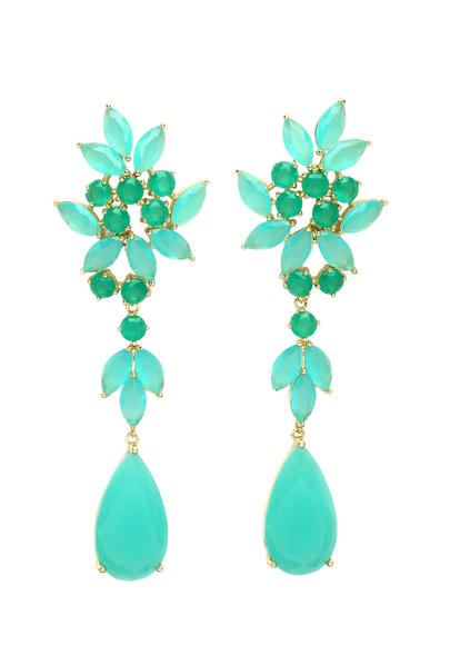 Green Diva Leaf Drop Earrings