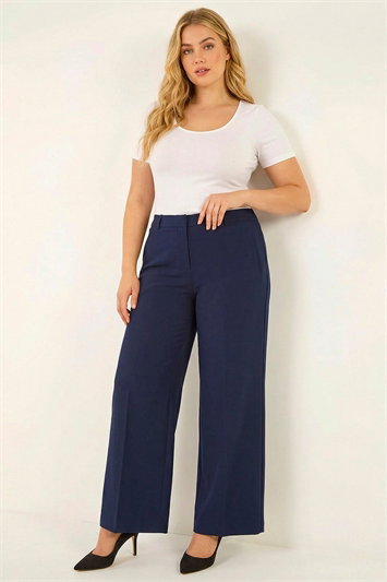 Blue Curve Tailored Wide Leg Stretch Trouser
