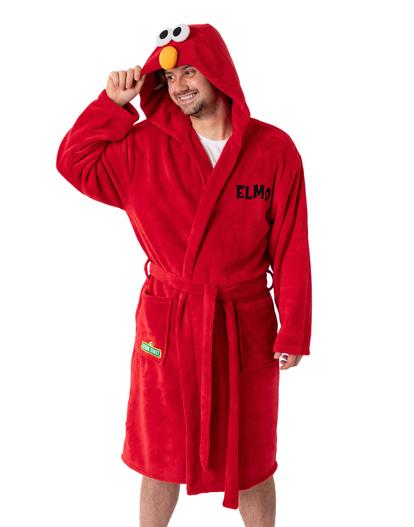 Red Sesame Street Elmo Small Hooded Bathrobe