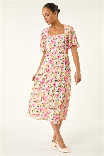 Petite Floral Midi Dress 14846738