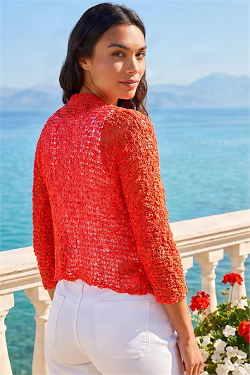 Waterfall Popcorn Knitted Cardigan 16343722