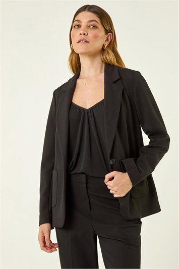 Black Stretch Ponte Jacket