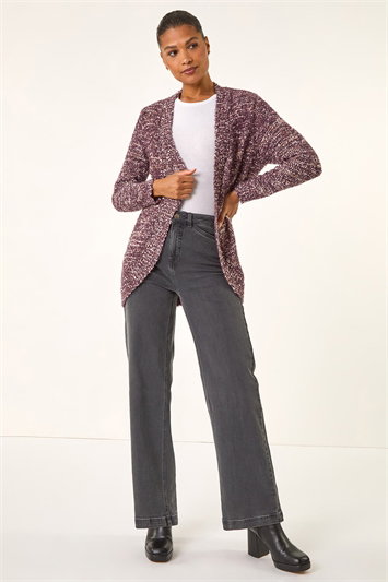Speckled Popcorn Knit Cardigan 16241453