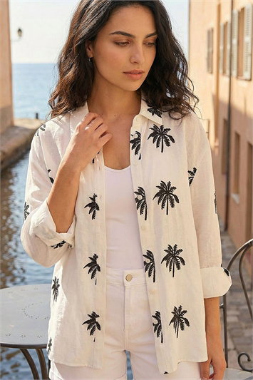 Dusk Palm Embroidered Shirt 10224694