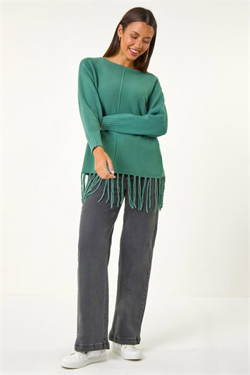 Fringe Hem Knit Jumper 16118682