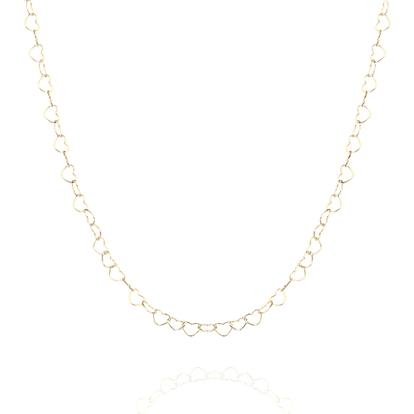 Metallic Love Heart Sterling Silver Chain Necklace