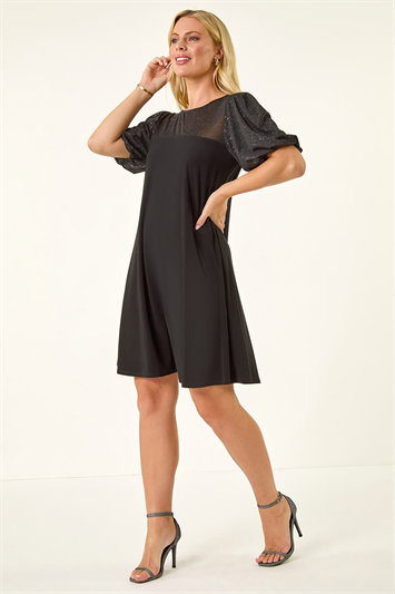 Petite Sparkle Contrast Dress 14842708