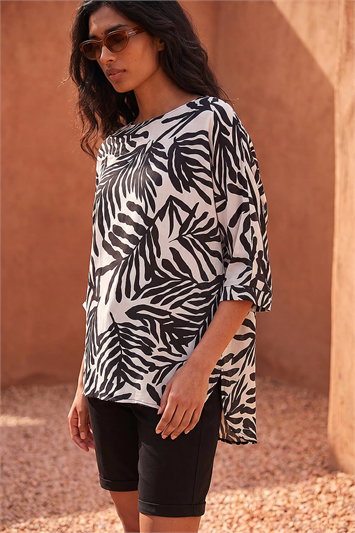 Leaf Print Tunic Top 20192438
