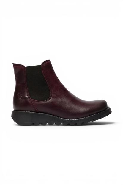 Red Womens Casual Ankle Heel Boots -Salv195