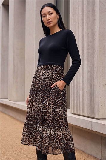 pleated skirt animal print pleated dress