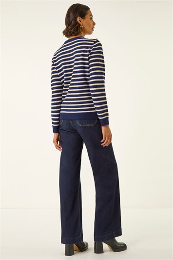 Stripe Buttoned Knit Jumper 16309560