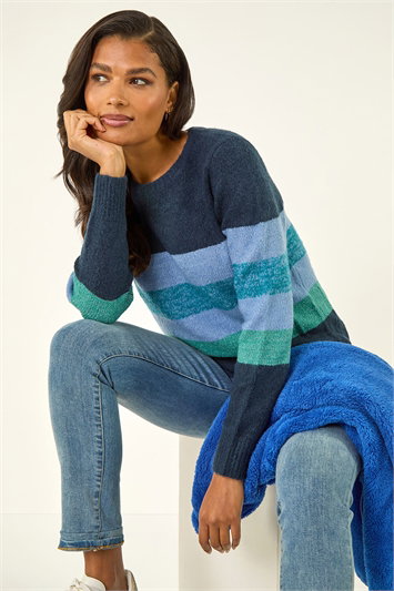 Multi Sparkly Stripe Stretch Jumper