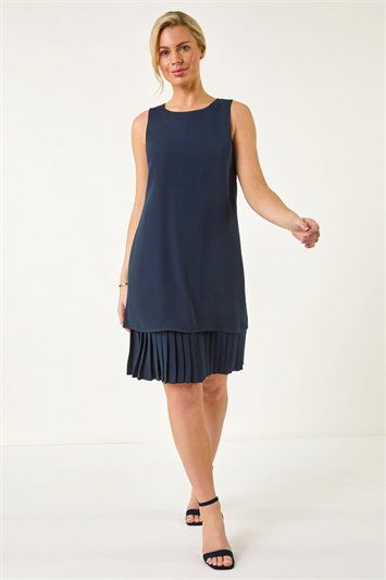 Petite Pleated Hem Shift Dress 14573260