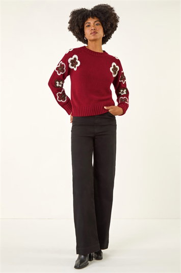 Embellished Crew Neck Knit Jumper 16298152