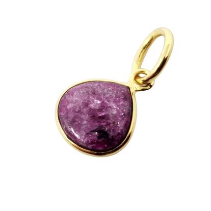 Pink 18Ct Gold Plated Ruby Heart Charm Pendant