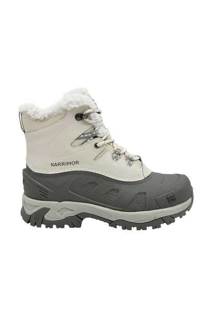 White Faux Fur Lined Contrast Stitch Snow Boots