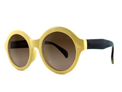 Yellow Ruby Rocks Glam Vintage Style Sunglasses