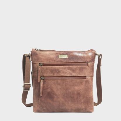 Blue 'Cori' Distressed Vintage Real Leather Crossbody Bag