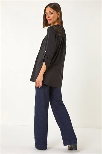 Lace Trim Buttoned Shirt 19363108