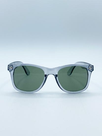 Grey Translucent Grey Wayfarer With Khaki Lenses