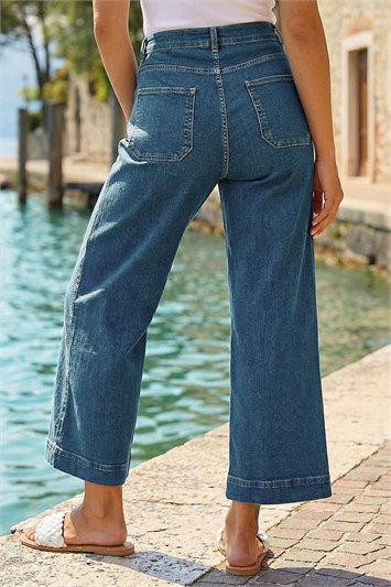 Cotton Denim Stretch Culottes 18017729
