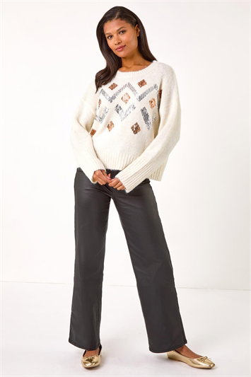 Zig Zag Diamond Detail Knit Jumper 16152038