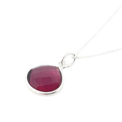 Red Ruby July Birthstone Sterling Silver Pendant Charm Necklace