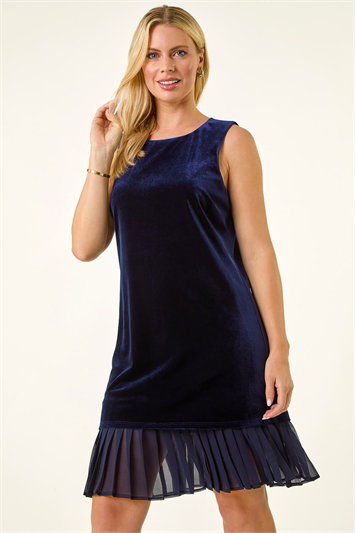 Petite Velvet Contrast Hem Dress 14771454